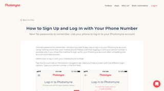 
                            3. Signup and Login with Phone No. - Photomyne FAQ