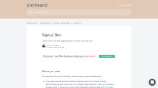 
                            9. Signup Box | Omnisend Knowledge Base