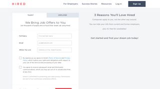 
                            5. Signup - Create Your Hired Account - Hired