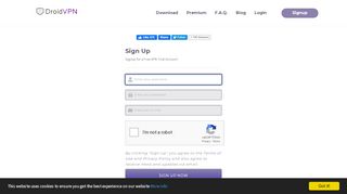 
                            2. Signup for a free trial account - DroidVPN!