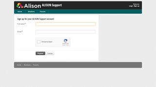
                            8. Signup for a new account : ALISON Support