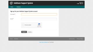 
                            1. Signup for a new account : Indishare Support System