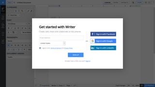 
                            4. Signup for Writer - Try for Free - Zoho