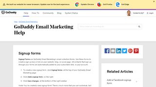 
                            6. Signup forms | GoDaddy Email Marketing - GoDaddy Help US