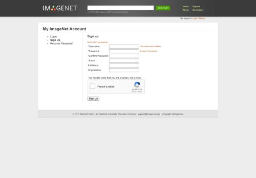 
                            2. Signup - ImageNet