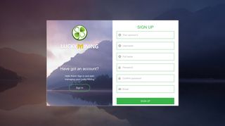 
                            4. signup - Lucky mining