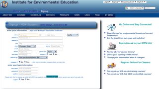 
                            8. Signup - NEW Student - Institute for Environmental Education