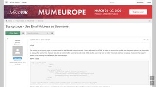 
                            3. Signup page - Use Email Address as Username - MikroTik