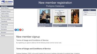 
                            3. Signup - Pedigree Database