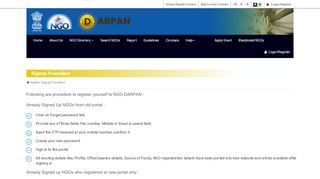 
                            7. Signup Process - NGO Darpan
