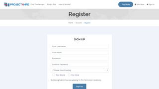 
                            11. Signup project4hire Account