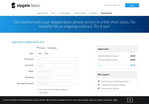 
                            1. Signup - sipgate basic