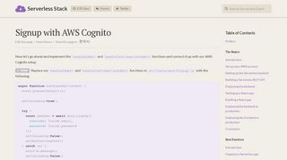 
                            10. Signup with AWS Cognito | Serverless Stack
