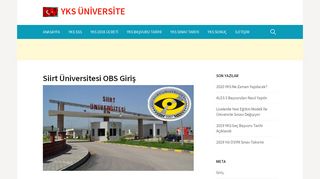 
                            7. Siirt Üniversitesi OBS Giriş – YKS ÜNİVERSİTE