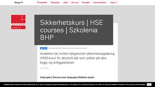 
                            2. Sikkerhetskurs | HSE courses | Szkolenia BHP ... - Veidekke