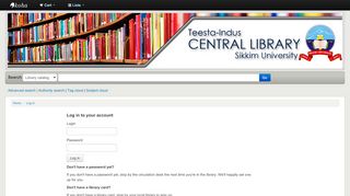 
                            7. SIKKIM UNIVERSITY LIBRARY catalog › Log in to your account