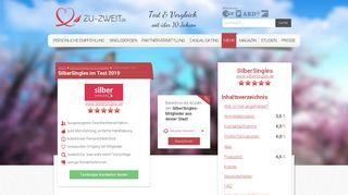 
                            8. SilberSingles Test Februar 2019 - Seriöse Partnersuche? - ZU-ZWEIT.de