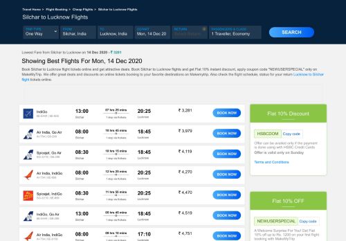 
                            7. Silchar to Lucknow Flights - MakeMyTrip