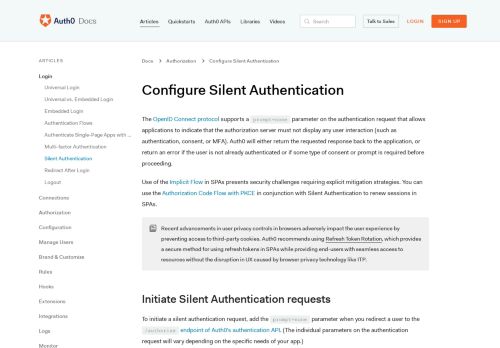 
                            1. Silent Authentication - Auth0