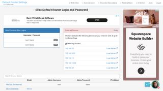 
                            11. Silex Default Router Login and Password - Clean CSS