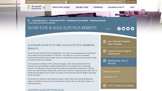 
                            3. Silver Elite & Gold Elite Plus Benefits - Saudia