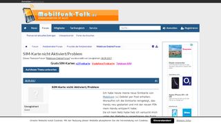 
                            6. SIM-Karte nicht Aktiviert/Problem | Handy Forum - Mobilfunk-Talk