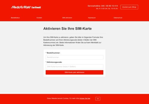 
                            7. SIM-Karte online aktivieren - MediaMarkt Tarifwelt