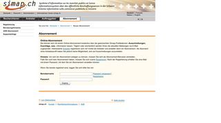 
                            11. simap.ch - Neues Abonnement