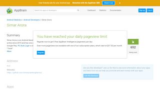 
                            8. Simar Arora - Android developer info on AppBrain - AppBrain.com