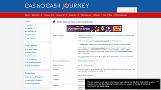 
                            8. Simba Games Casino | Welcome Deposit Bonus | Casino Cash Journey