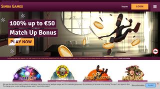 
                            13. Simba Games: Online Casino - 100% Bonus up to €50