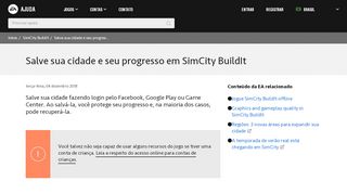 
                            1. SimCity BuildIt - Salve sua cidade e seu progresso em SimCity BuildIt