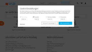 
                            8. sim.de: Service und Info