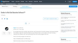
                            3. Similar to Rich Dad Education Software?? - BiggerPockets