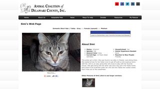 
                            7. Simi's Web Page - Animal Coalition of Delaware County