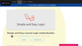 
                            7. Simple and Easy Laravel Login Authentication ― Scotch.io