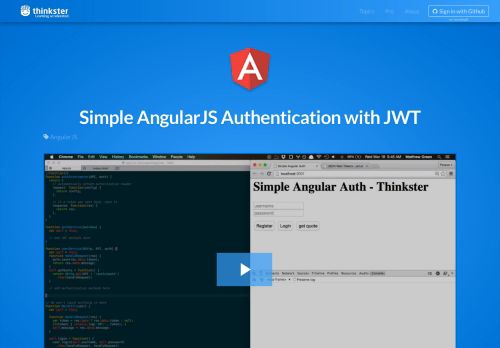 
                            7. Simple AngularJS Authentication with JWT - Thinkster