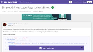 
                            8. Simple ASP.Net Login Page (Using VB.Net) [SOLVED] | DaniWeb