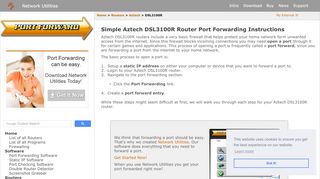 
                            13. Simple Aztech DSL3100R Router Port Forwarding Instructions