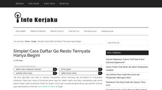 
                            6. Simple! Cara Daftar Go Resto Ternyata Hanya Begini - Info Kerjakuu