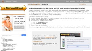 
                            7. Simple D-Link AirPro DI-754 Router Port Forwarding Instructions