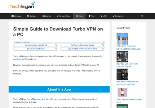 
                            10. Simple Guide to Download Turbo VPN on a PC - iTechgyan