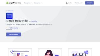
                            13. Simple Header Bar – Ecommerce Plugins for Online Stores – Shopify ...