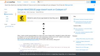 
                            10. Simple Html/CSS/JS page doesn't work on Codepen.io? - Stack ...