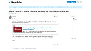 
                            8. Simple Login and Registration in a NativeScript with Angular Mobile App