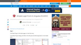 
                            5. Simple Login Form In AngularJS & MVC - C# Corner