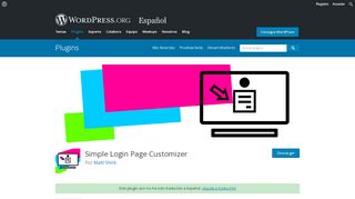 
                            2. Simple Login Page Customizer | WordPress.org