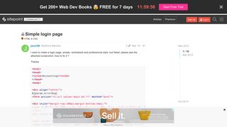 
                            11. Simple login page - HTML & CSS - The SitePoint Forums