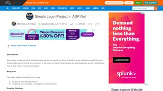 
                            6. Simple Login Project in ASP.Net - C# Corner