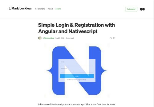 
                            7. Simple Login & Registration with Angular and Nativescript - Medium